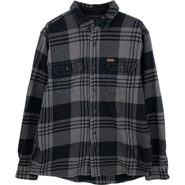 ORVIS Long Sleeve Heavy Flannel Check Shirt, Men's Size M cotton gray type Vintage Second Hand