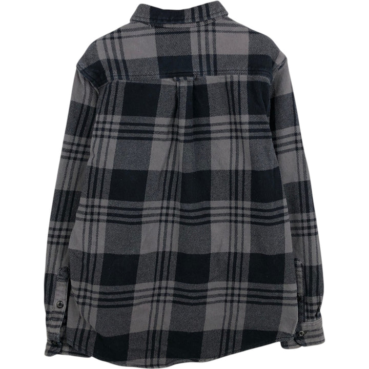 ORVIS Long Sleeve Heavy Flannel Check Shirt, Men's Size M cotton gray type Vintage Second Hand