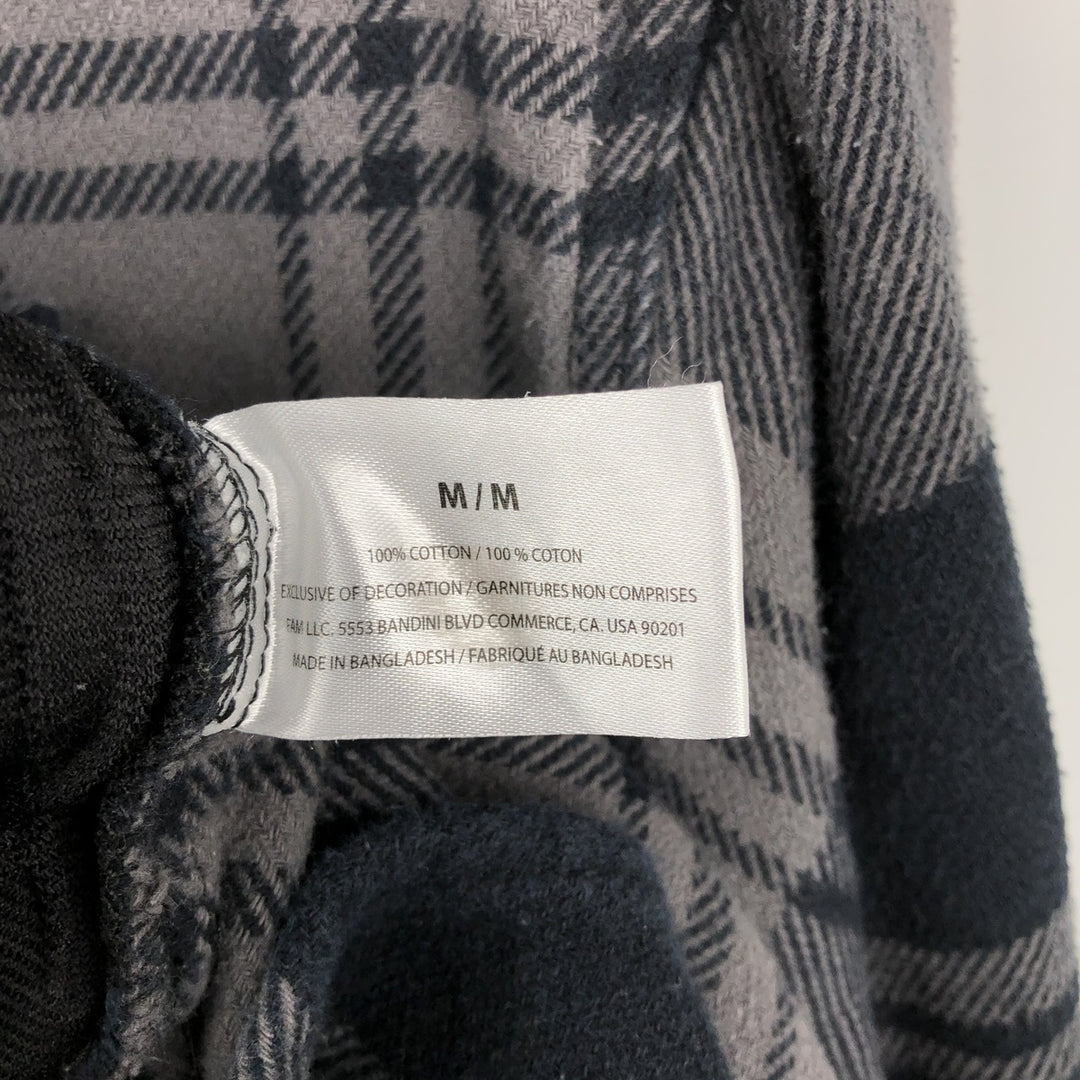 ORVIS Long Sleeve Heavy Flannel Check Shirt, Men's Size M cotton gray type Vintage Second Hand