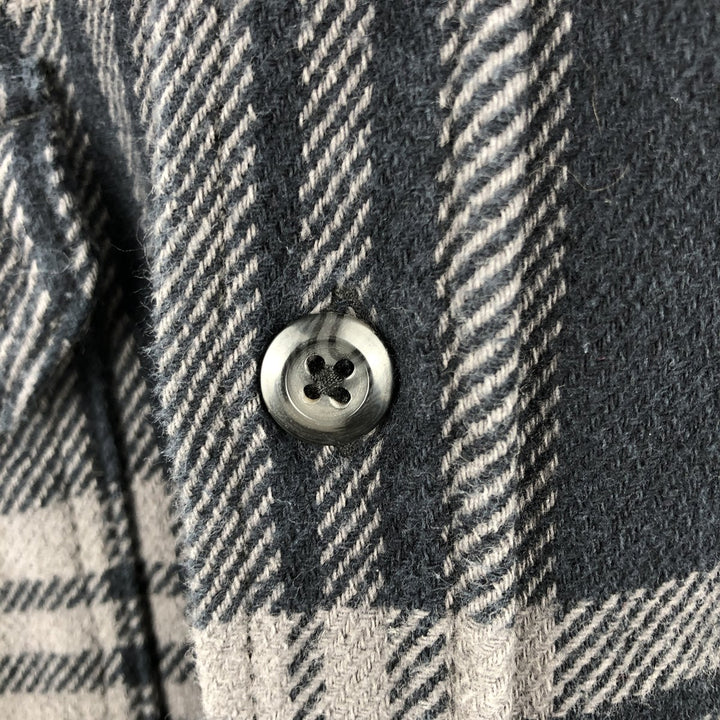 ORVIS Long Sleeve Heavy Flannel Check Shirt, Men's Size M cotton gray type Vintage Second Hand