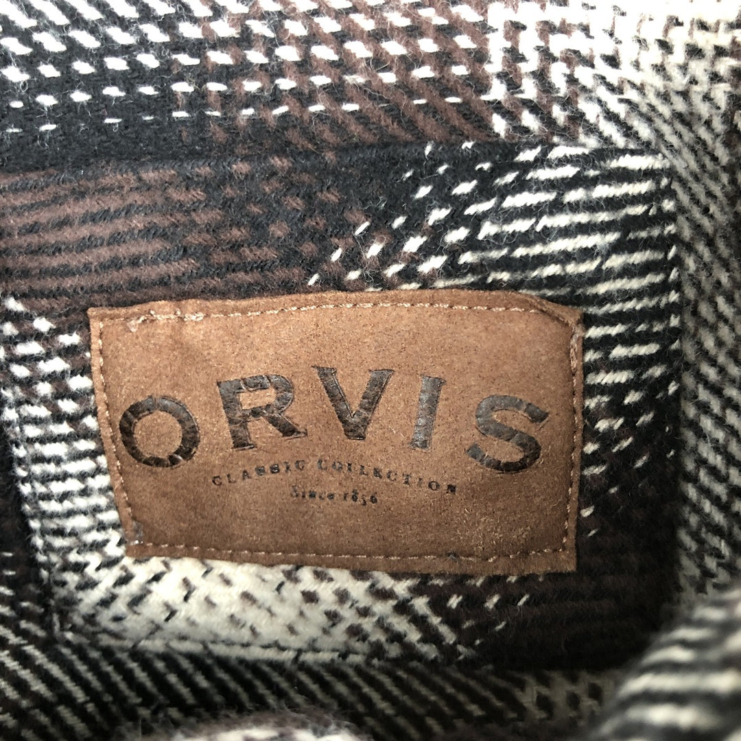 ORVIS Ombre Check Long Sleeve Heavy Flannel Check Shirt, Men's XL cotton brown type Vintage Second Hand