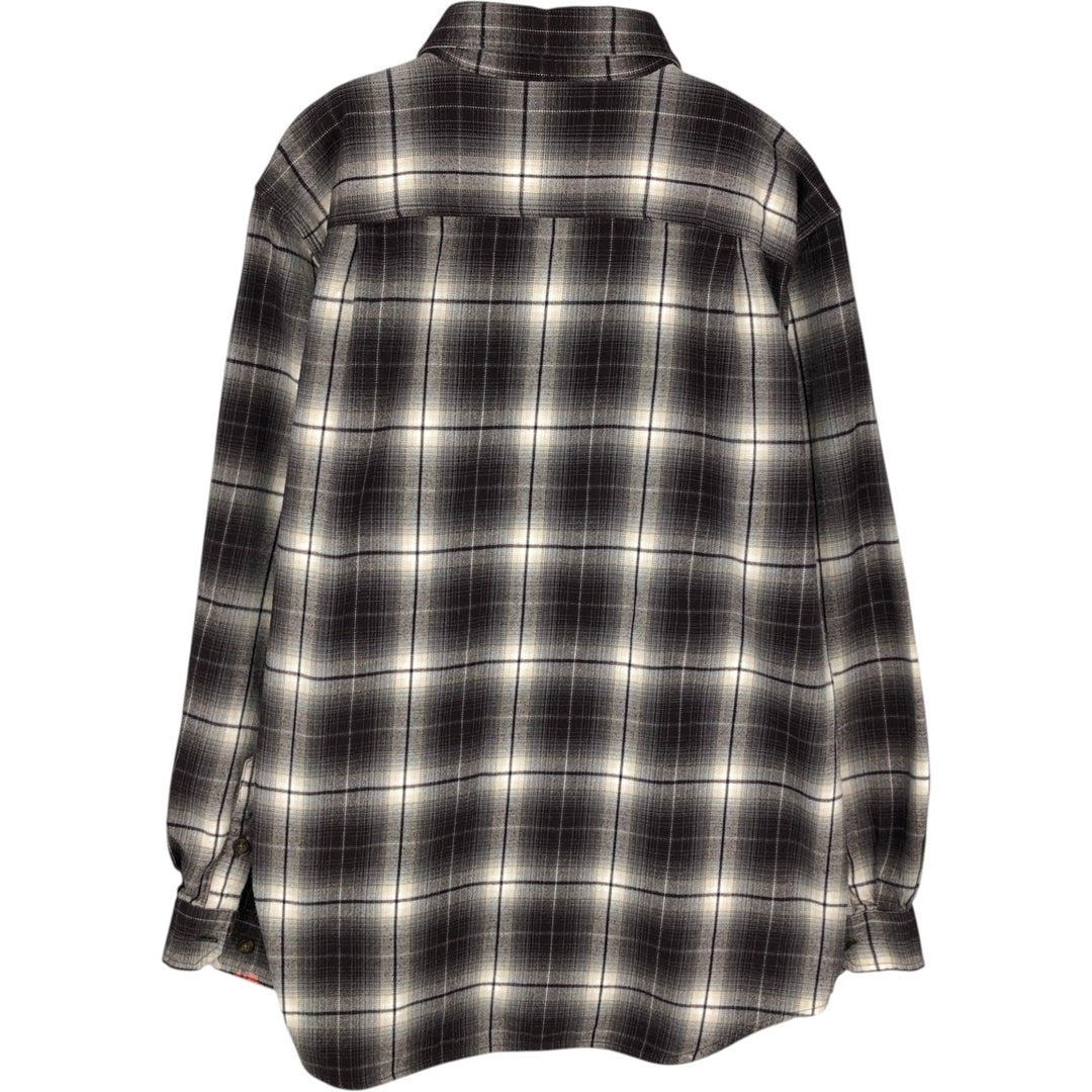 Carhartt Relaxed Fit Ombre Check Long Sleeve Button-Down Flannel Check Shirt, Men's Size L (approx.) cotton brown type Vintage Second Hand