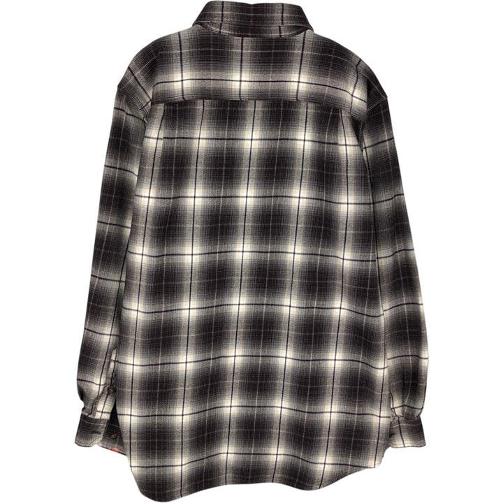 Carhartt Relaxed Fit Ombre Check Long Sleeve Button-Down Flannel Check Shirt, Men's Size L (approx.) cotton brown type Vintage Second Hand