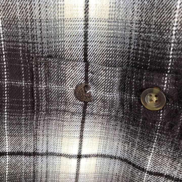 Carhartt Relaxed Fit Ombre Check Long Sleeve Button-Down Flannel Check Shirt, Men's Size L (approx.) cotton brown type Vintage Second Hand