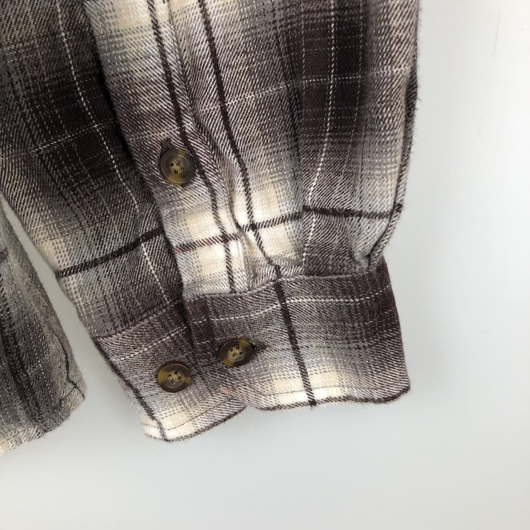 Carhartt Relaxed Fit Ombre Check Long Sleeve Button-Down Flannel Check Shirt, Men's Size L (approx.) cotton brown type Vintage Second Hand