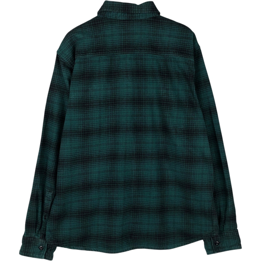 Dickies Ombre Check Long Sleeve Flannel Check Shirt, Men's Size XL cotton green type Vintage Second Hand