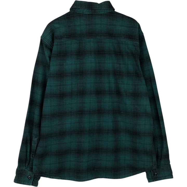 Dickies Ombre Check Long Sleeve Flannel Check Shirt, Men's Size XL cotton green type Vintage Second Hand