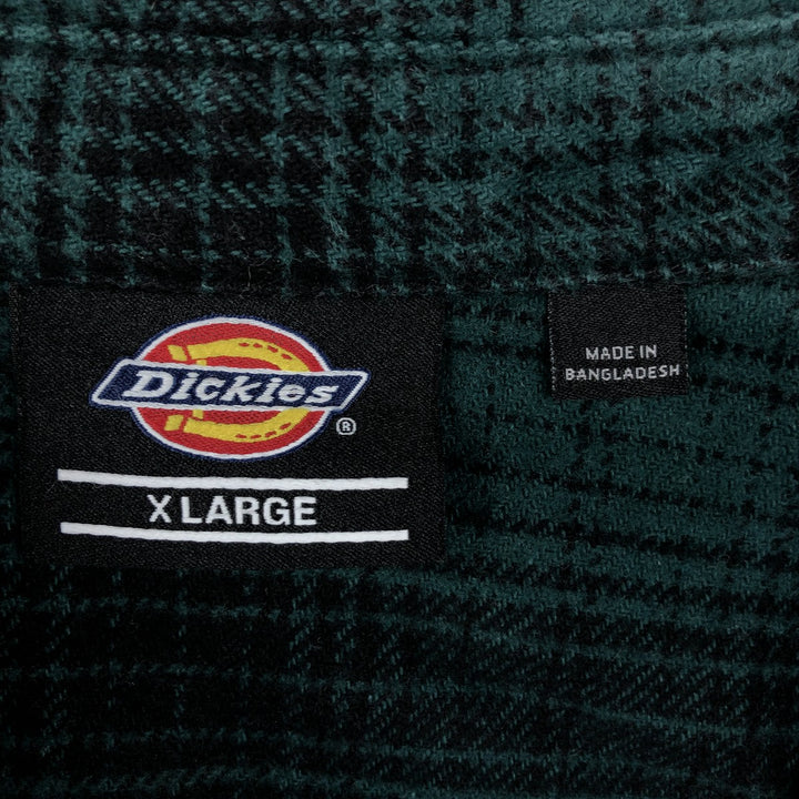 Dickies Ombre Check Long Sleeve Flannel Check Shirt, Men's Size XL cotton green type Vintage Second Hand