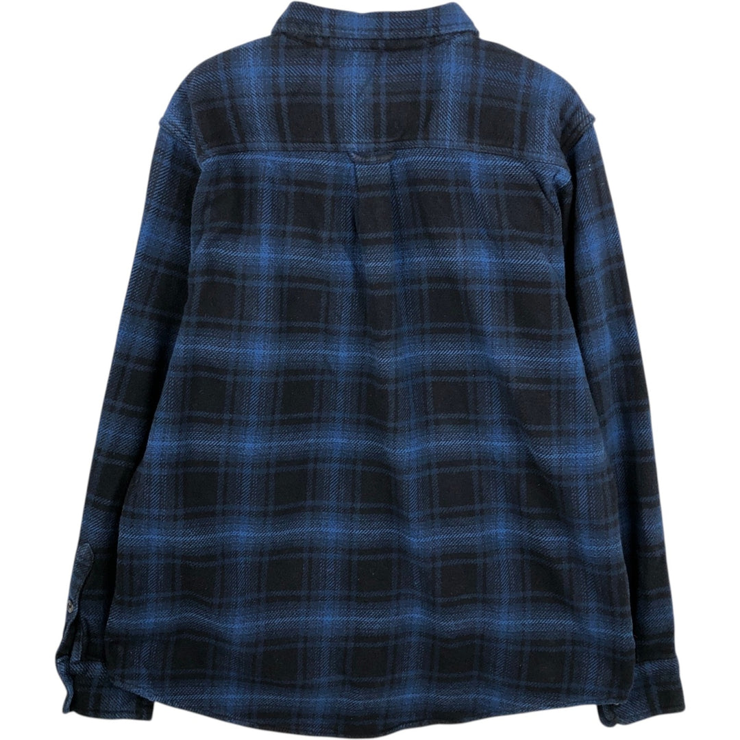 ORVIS Long Sleeve Heavy Flannel Check Shirt, Men's Size L cotton blue type Vintage Second Hand