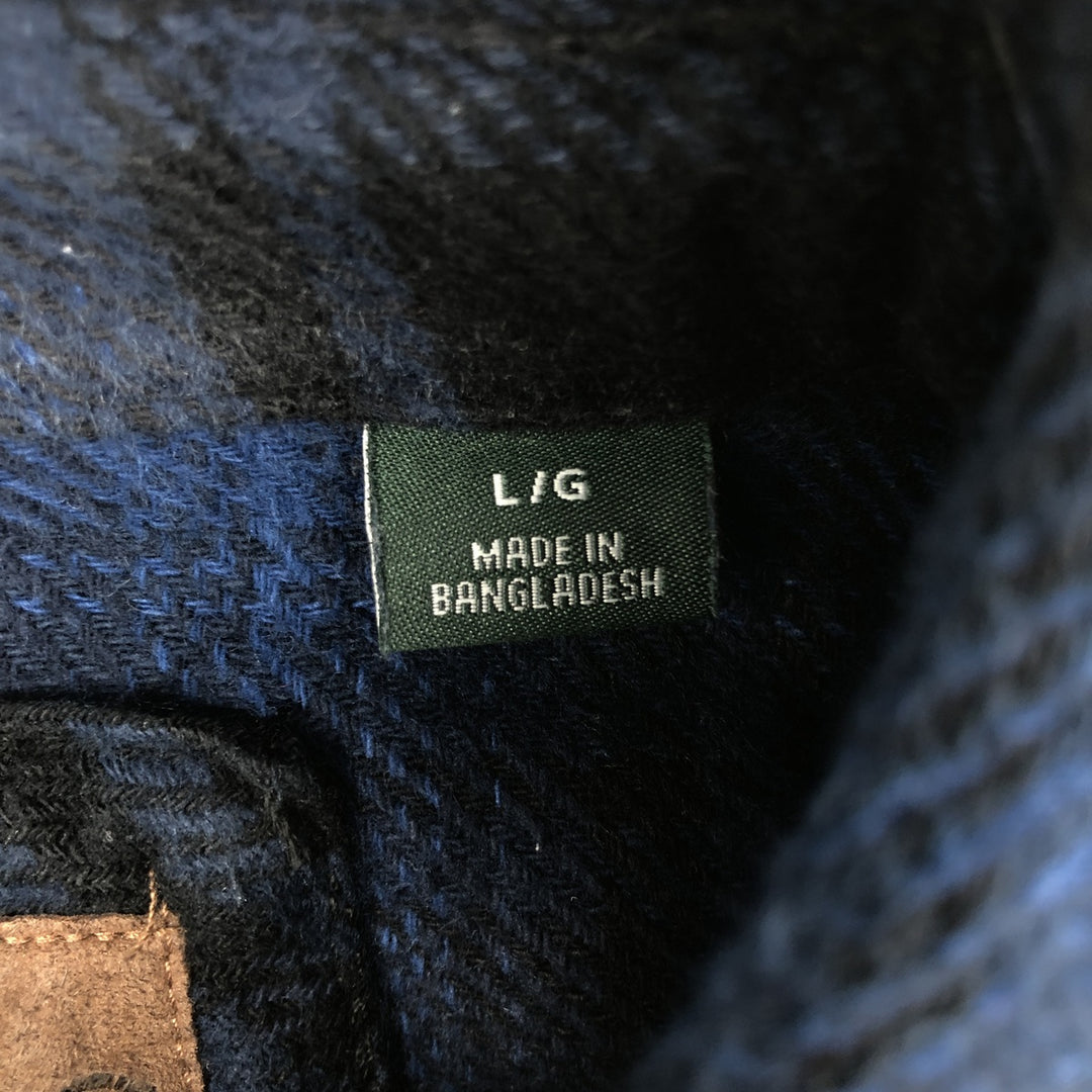 ORVIS Long Sleeve Heavy Flannel Check Shirt, Men's Size L cotton blue type Vintage Second Hand