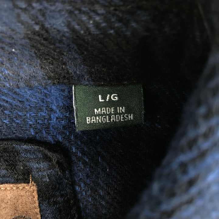 ORVIS Long Sleeve Heavy Flannel Check Shirt, Men's Size L cotton blue type Vintage Second Hand
