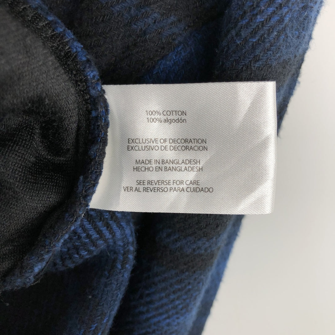 ORVIS Long Sleeve Heavy Flannel Check Shirt, Men's Size L cotton blue type Vintage Second Hand