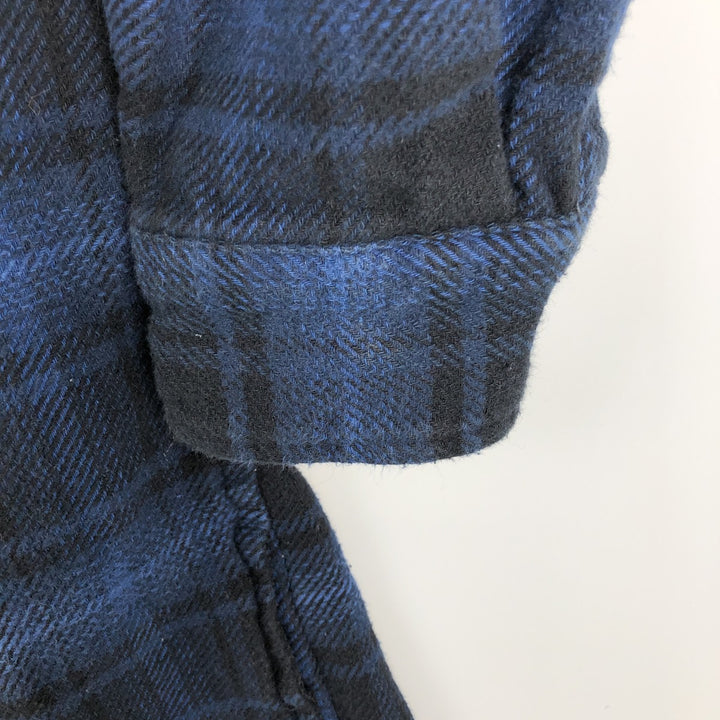 ORVIS Long Sleeve Heavy Flannel Check Shirt, Men's Size L cotton blue type Vintage Second Hand