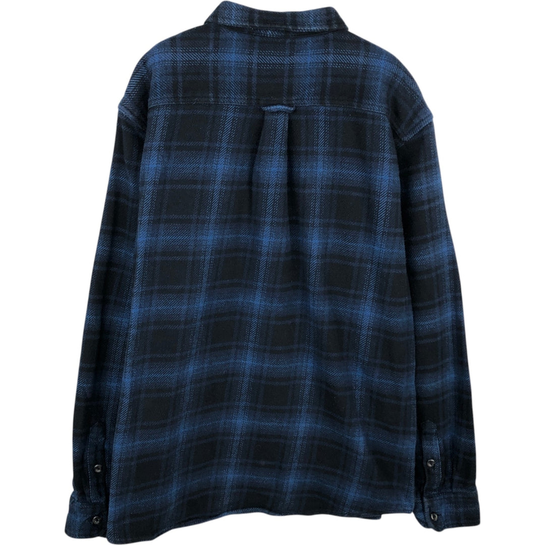 ORVIS Long Sleeve Flannel Check Shirt, Men's XL Size cotton black type Vintage Second Hand