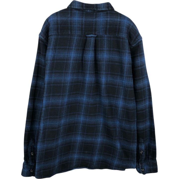 ORVIS Long Sleeve Flannel Check Shirt, Men's XL Size cotton black type Vintage Second Hand