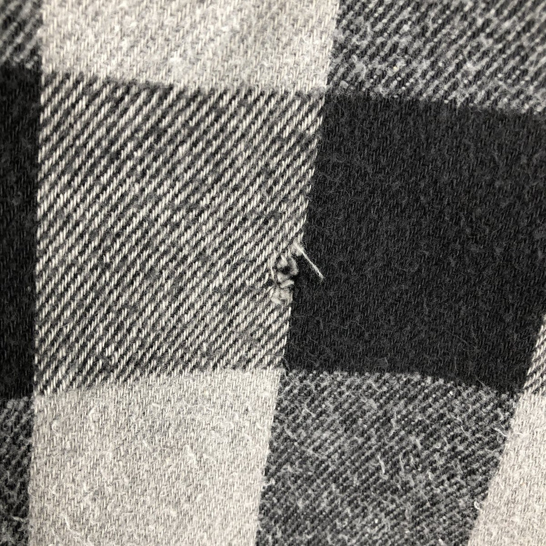 90'S Prentiss Buffalo Check Long-Sleeve Heavy Flannel Check Shirt, Made in USA, Men's Size S (Equivalent), Vintage cotton gray type Vintage Second Hand