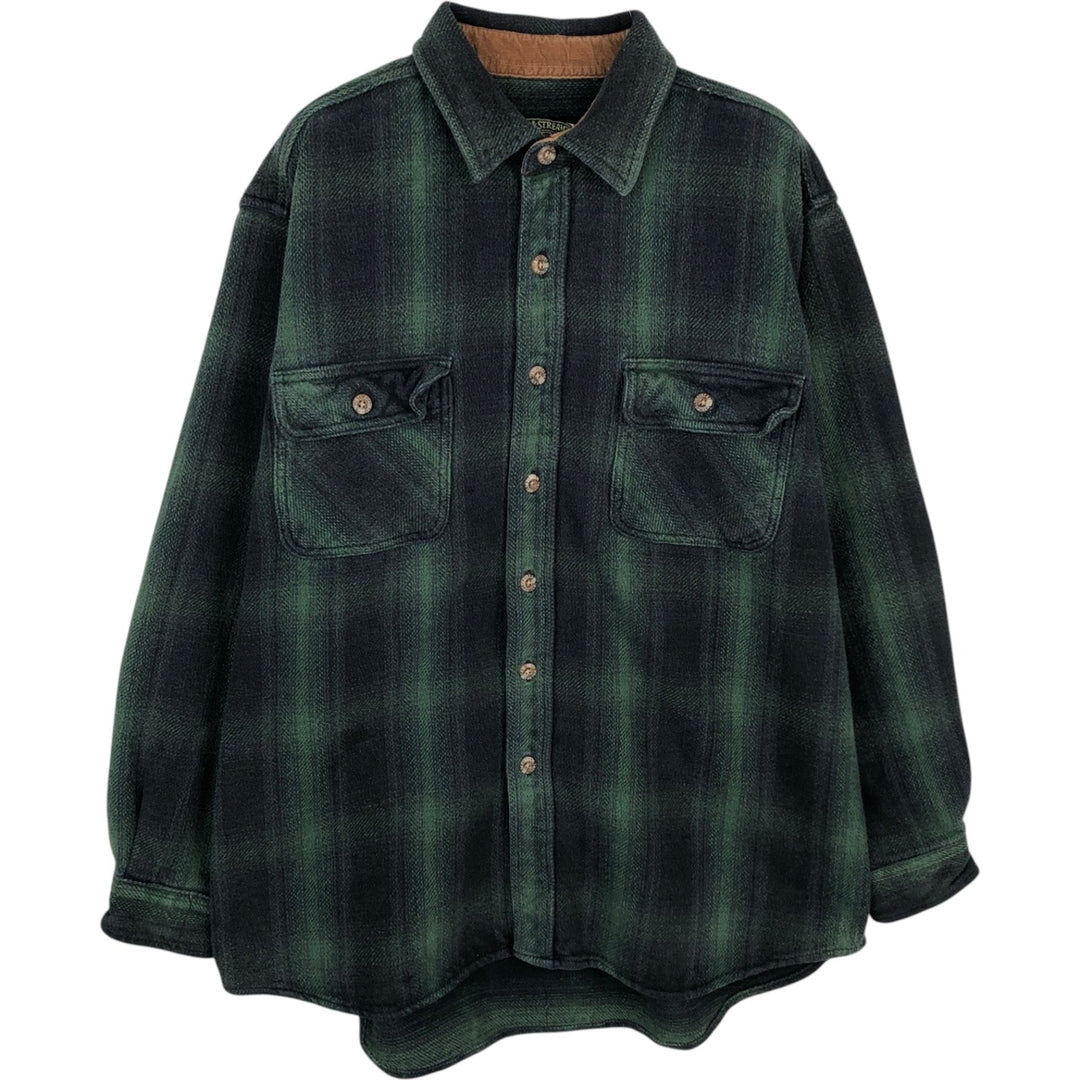 2000'S FIELDandSTREAM Long-Sleeve Flannel Check Shirt, Men's Size L (approx.) cotton Green type dark green Vintage Second Hand