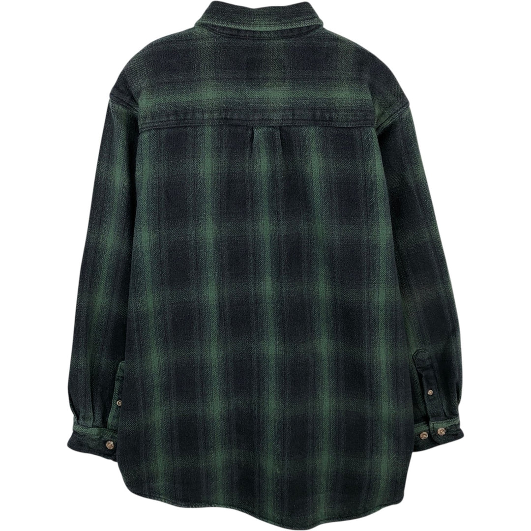 2000'S FIELDandSTREAM Long-Sleeve Flannel Check Shirt, Men's Size L (approx.) cotton Green type dark green Vintage Second Hand