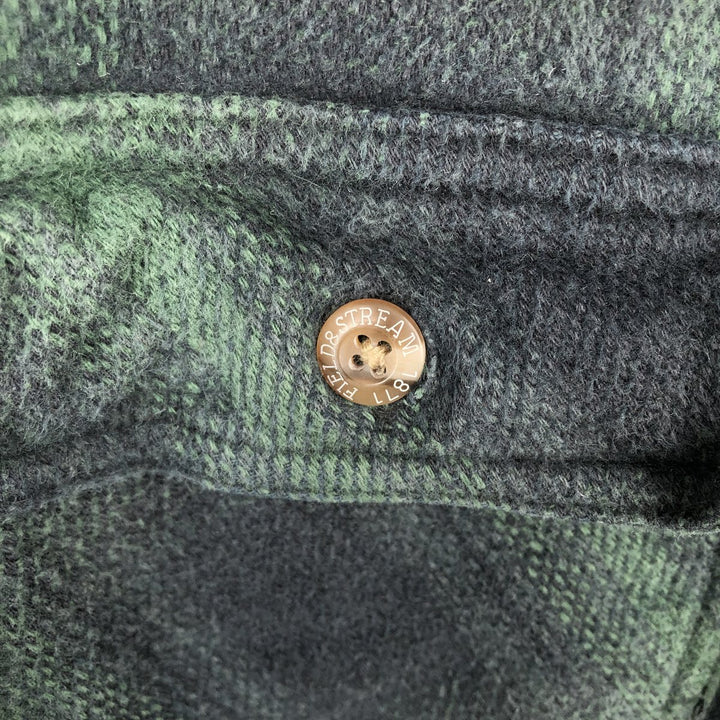 2000'S FIELDandSTREAM Long-Sleeve Flannel Check Shirt, Men's Size L (approx.) cotton Green type dark green Vintage Second Hand
