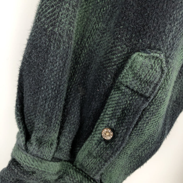 2000'S FIELDandSTREAM Long-Sleeve Flannel Check Shirt, Men's Size L (approx.) cotton Green type dark green Vintage Second Hand