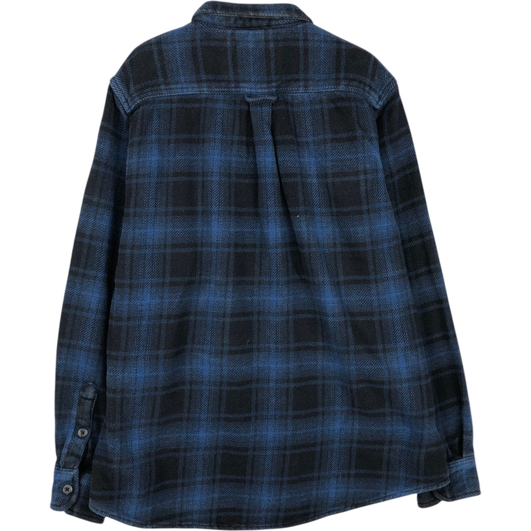 ORVIS Long Sleeve Heavy Flannel Check Shirt, Men's Size M cotton blue type Vintage Second Hand