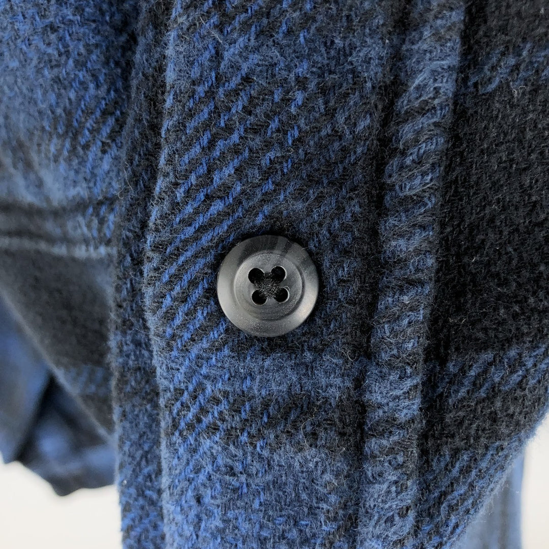 ORVIS Long Sleeve Heavy Flannel Check Shirt, Men's Size M cotton blue type Vintage Second Hand