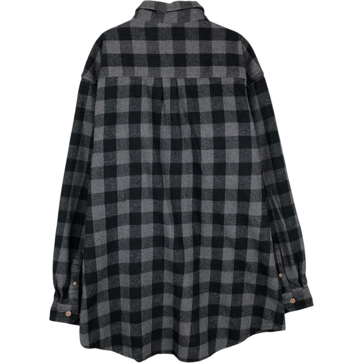 FIELD and STREAM Buffalo Check Long Sleeve Heavy Flannel Check Shirt, Men's Size XL cotton black type Vintage Second Hand