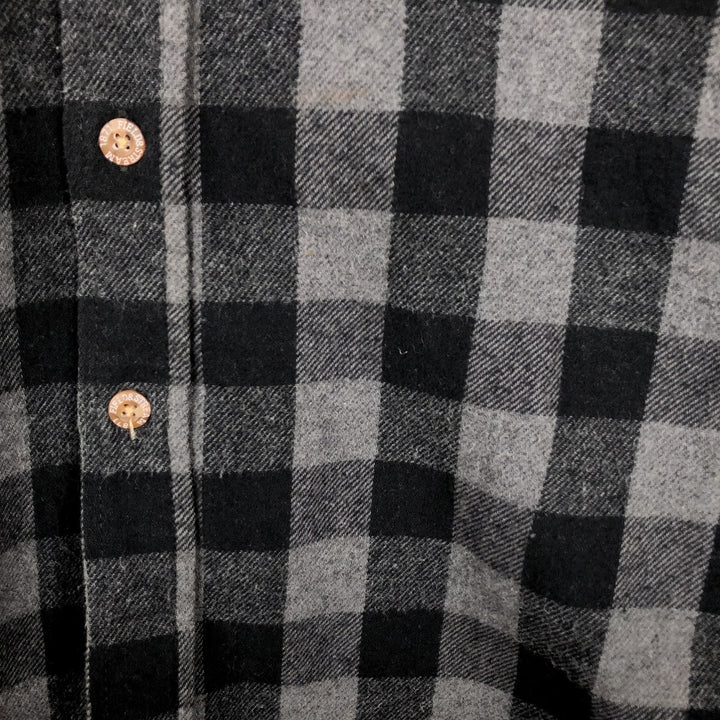 FIELD and STREAM Buffalo Check Long Sleeve Heavy Flannel Check Shirt, Men's Size XL cotton black type Vintage Second Hand