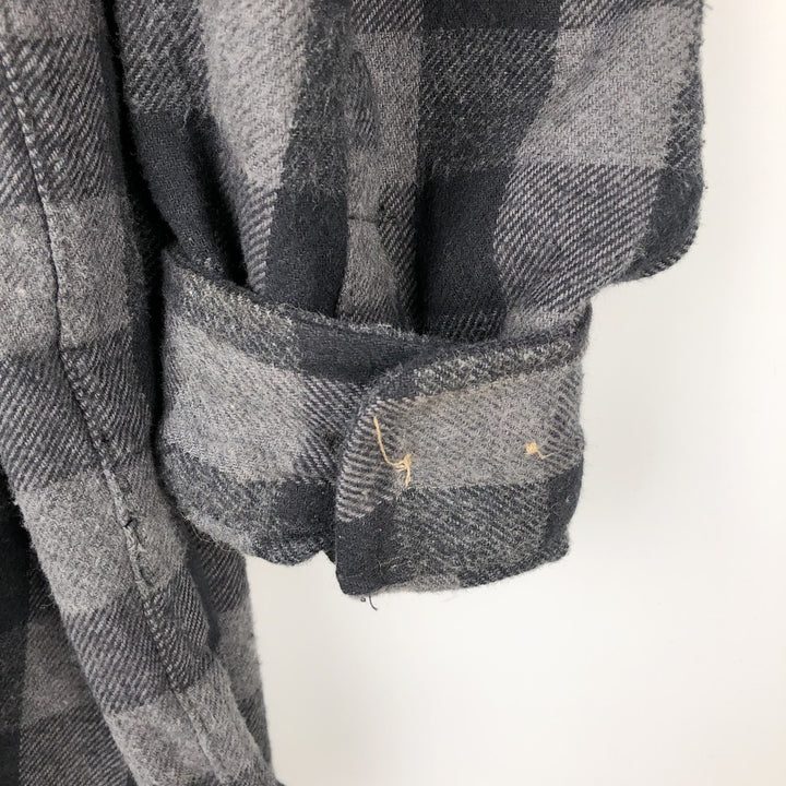FIELD and STREAM Buffalo Check Long Sleeve Heavy Flannel Check Shirt, Men's Size XL cotton black type Vintage Second Hand