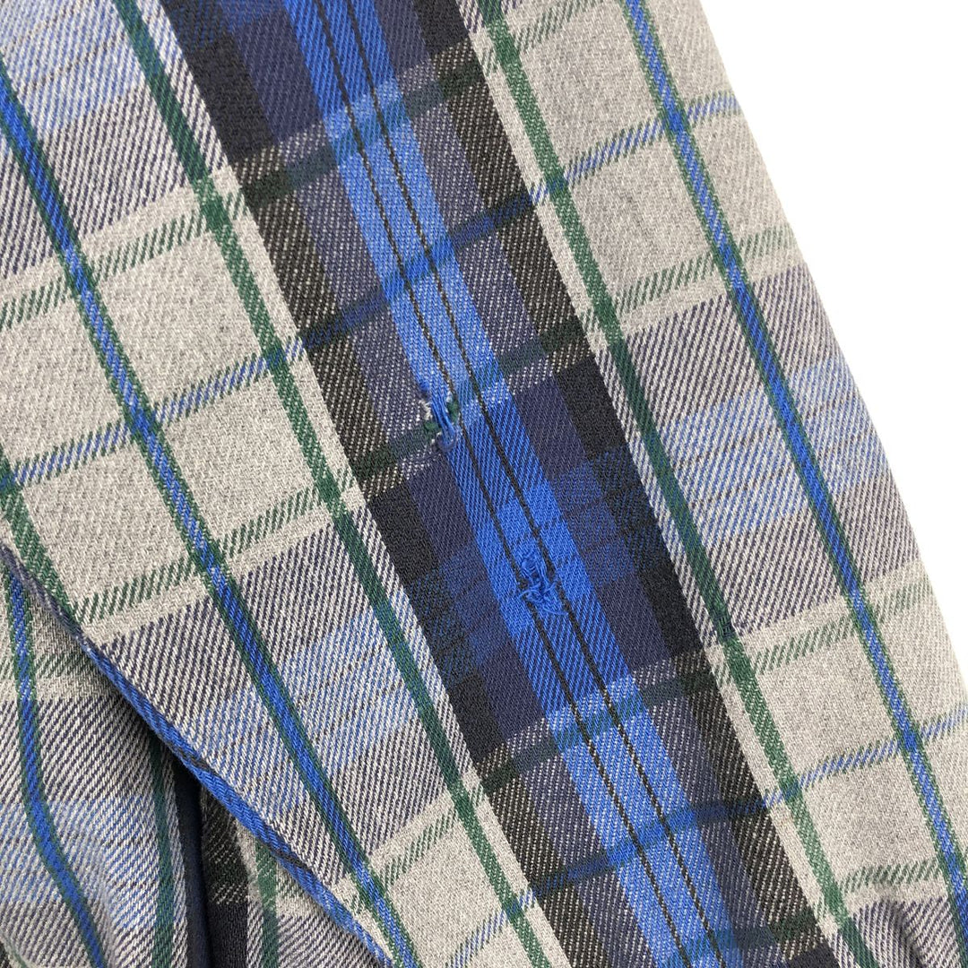 90'S Five Brother Long Sleeve Flannel Check Shirt Men's XL Vintage unclear gray type Vintage Second Hand