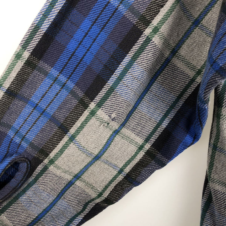 90'S Five Brother Long Sleeve Flannel Check Shirt Men's XL Vintage unclear gray type Vintage Second Hand