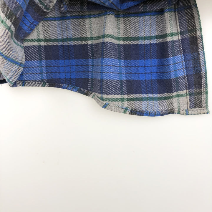 90'S Five Brother Long Sleeve Flannel Check Shirt Men's XL Vintage unclear gray type Vintage Second Hand