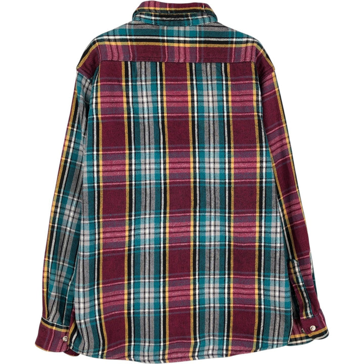 FIELD and STREAM Long Sleeve Heavy Flannel Check Shirt, Men's Size L cotton red type Vintage Second Hand