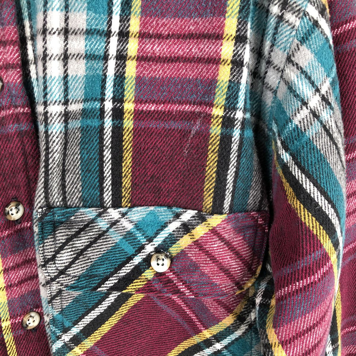 FIELD and STREAM Long Sleeve Heavy Flannel Check Shirt, Men's Size L cotton red type Vintage Second Hand