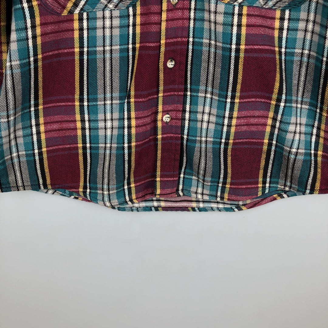 FIELD and STREAM Long Sleeve Heavy Flannel Check Shirt, Men's Size L cotton red type Vintage Second Hand