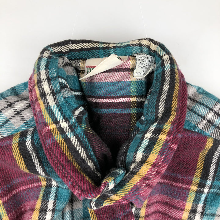 FIELD and STREAM Long Sleeve Heavy Flannel Check Shirt, Men's Size L cotton red type Vintage Second Hand