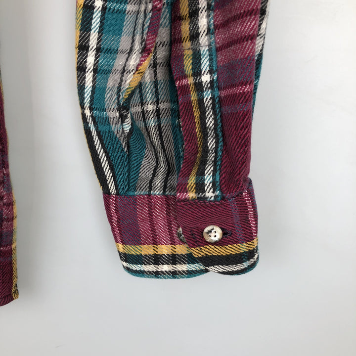 FIELD and STREAM Long Sleeve Heavy Flannel Check Shirt, Men's Size L cotton red type Vintage Second Hand