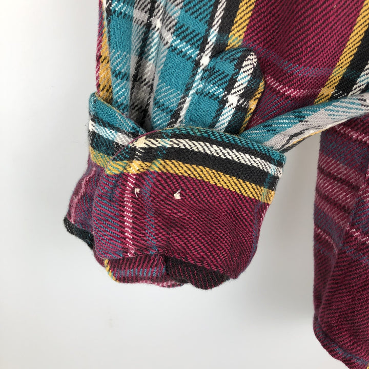 FIELD and STREAM Long Sleeve Heavy Flannel Check Shirt, Men's Size L cotton red type Vintage Second Hand