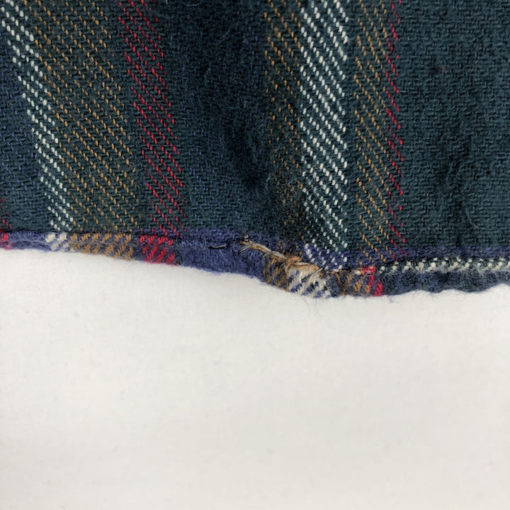 90'S Five Brother Long Sleeve Flannel Check Shirt Men's XL Vintage unclear Green type dark green Vintage Second Hand