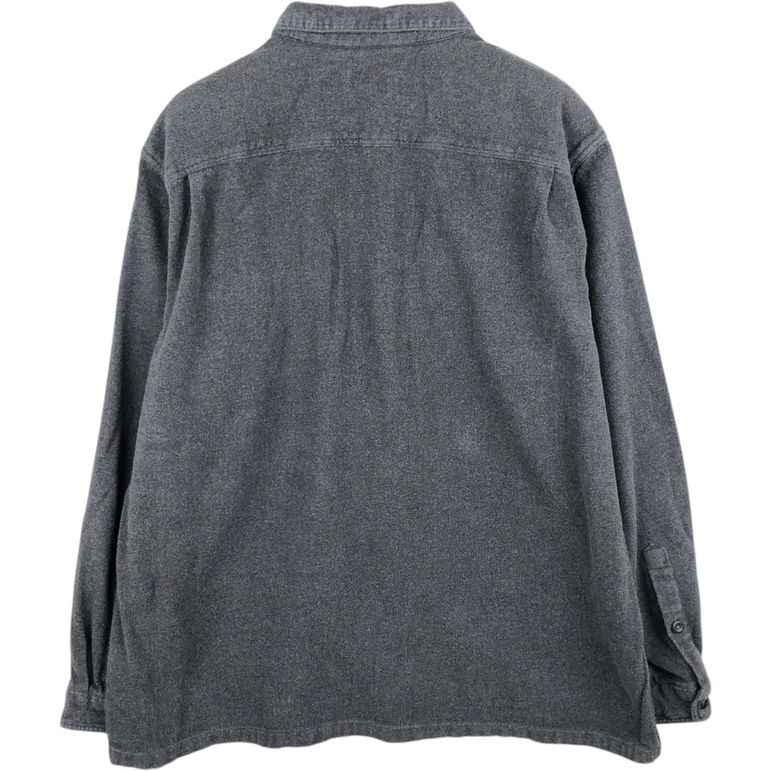 Patagonia Organic Cotton 53947FA17 Advertising Long-Sleeve Flannel Shirt, Boxy Fit, Men's XL Equivalent Organic cotton gray type Vintage Second Hand
