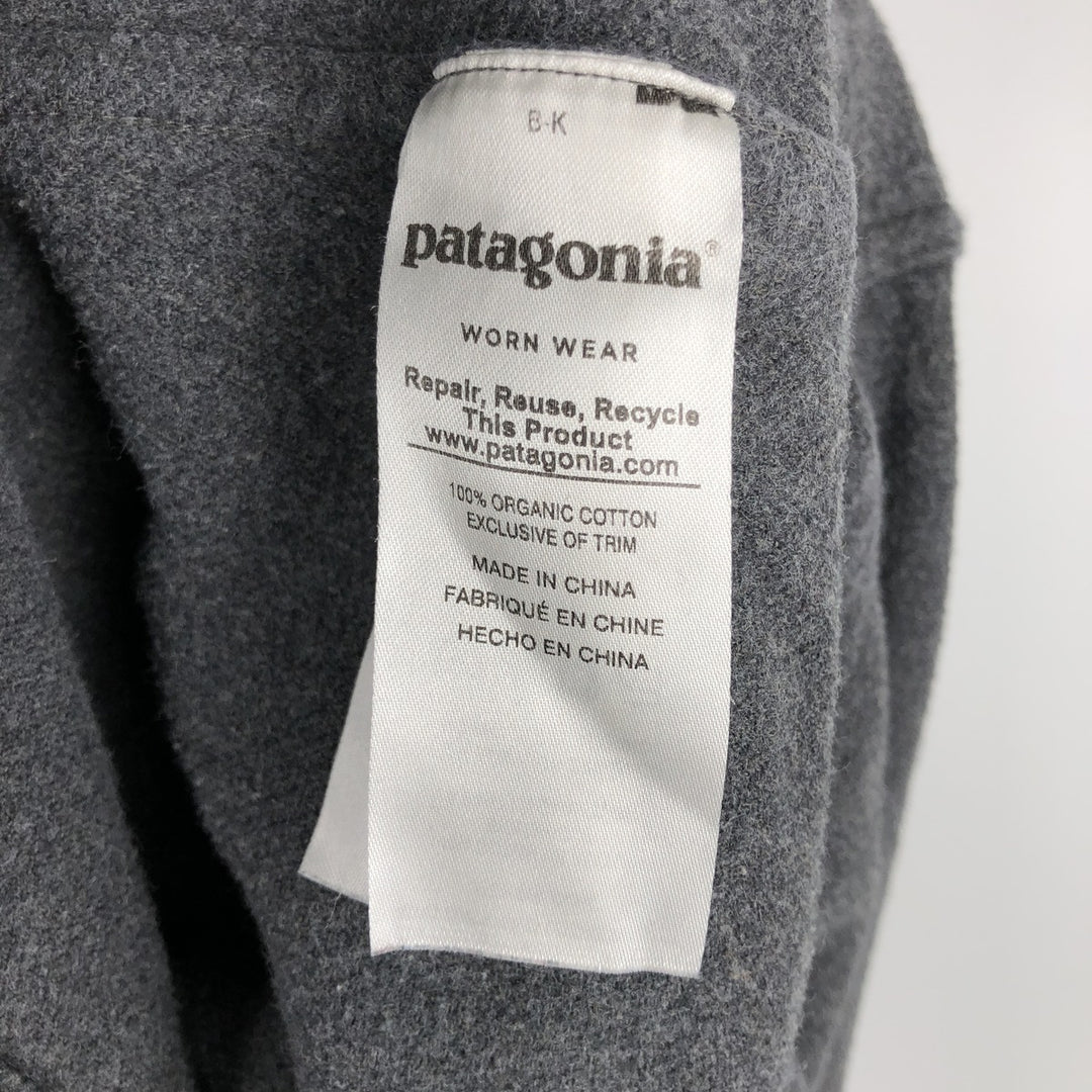Patagonia Organic Cotton 53947FA17 Advertising Long-Sleeve Flannel Shirt, Boxy Fit, Men's XL Equivalent Organic cotton gray type Vintage Second Hand