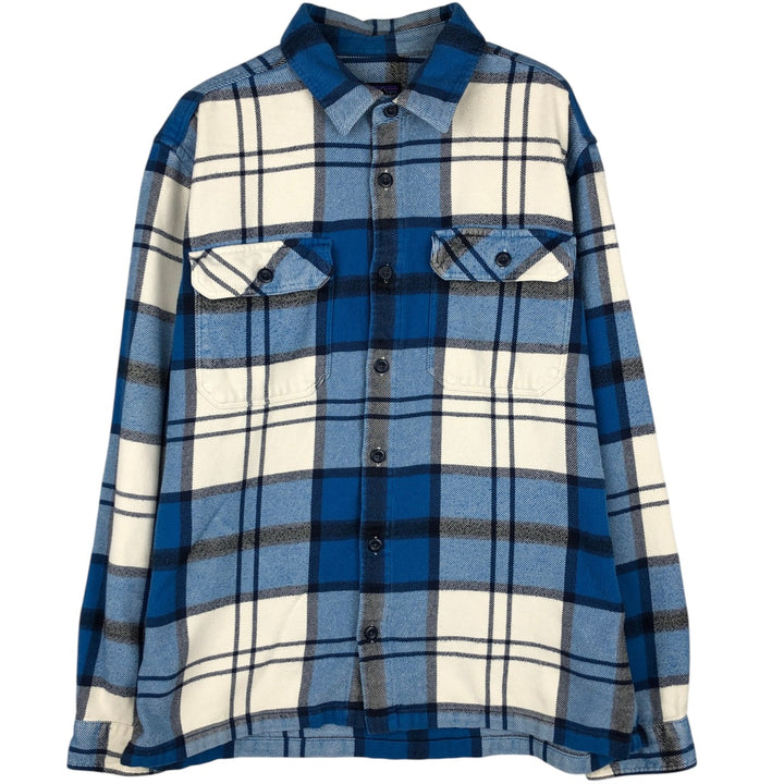 Patagonia Organic Cotton 53947FA16 Long-Sleeve Flannel Check Shirt, Boxy Shirt, Men's Size M Organic cotton blue type Vintage Second Hand