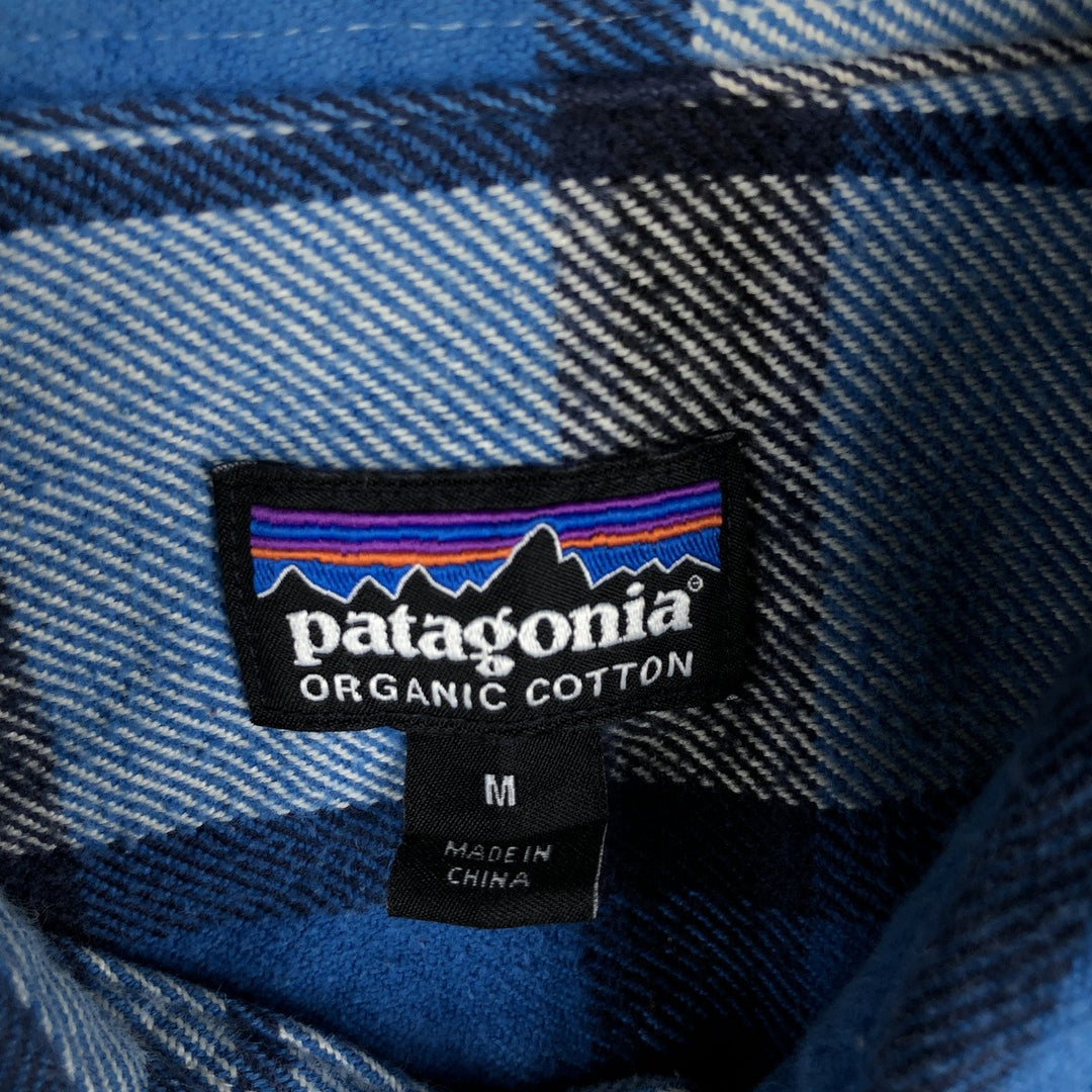 Patagonia Organic Cotton 53947FA16 Long-Sleeve Flannel Check Shirt, Boxy Shirt, Men's Size M Organic cotton blue type Vintage Second Hand