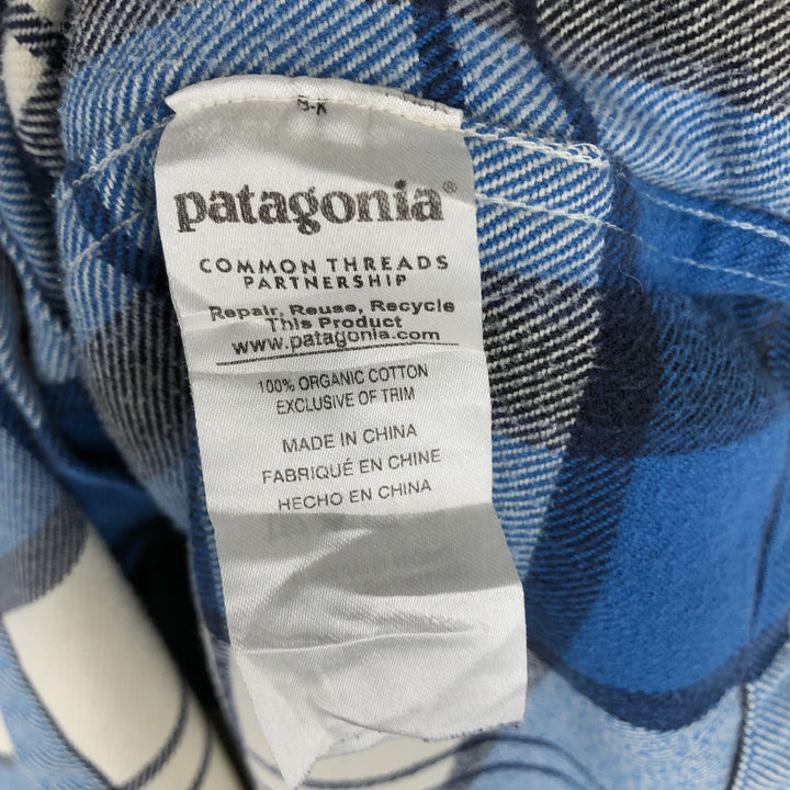 Patagonia Organic Cotton 53947FA16 Long-Sleeve Flannel Check Shirt, Boxy Shirt, Men's Size M Organic cotton blue type Vintage Second Hand