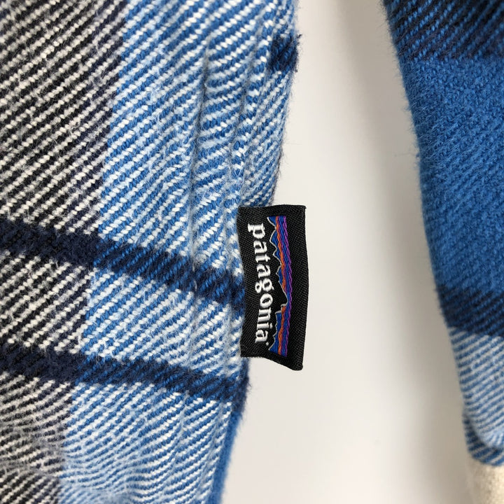 Patagonia Organic Cotton 53947FA16 Long-Sleeve Flannel Check Shirt, Boxy Shirt, Men's Size M Organic cotton blue type Vintage Second Hand