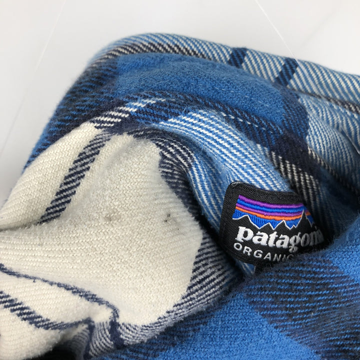 Patagonia Organic Cotton 53947FA16 Long-Sleeve Flannel Check Shirt, Boxy Shirt, Men's Size M Organic cotton blue type Vintage Second Hand