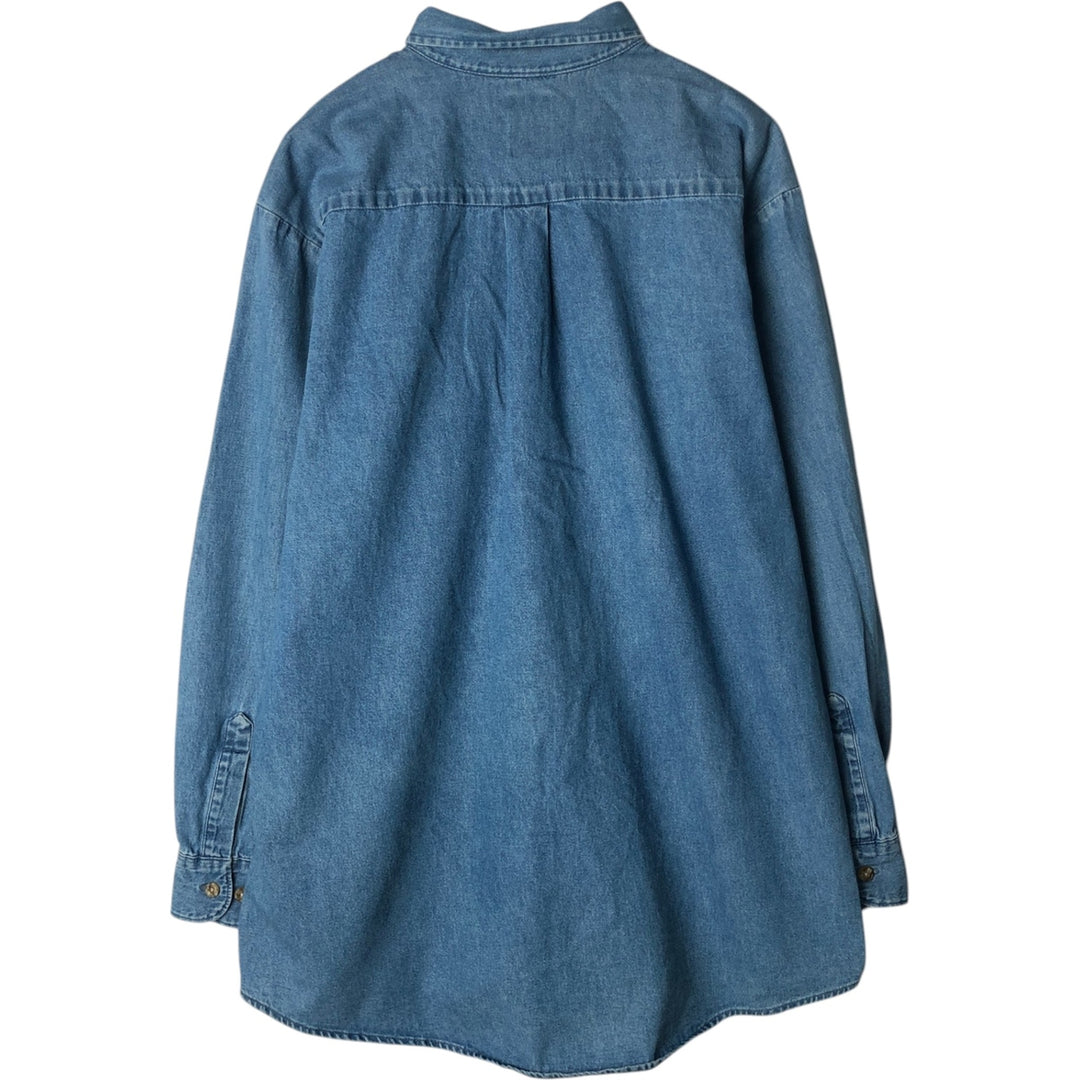 Dickies Long Sleeve Button Down Denim Shirt Men's XL cotton Blue type light blue Vintage Second Hand