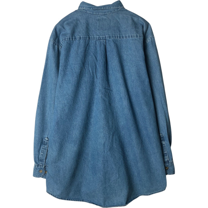 Dickies Long Sleeve Button Down Denim Shirt Men's XL cotton Blue type light blue Vintage Second Hand