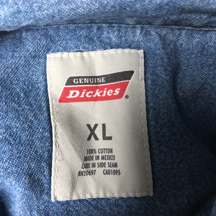 Dickies Long Sleeve Button Down Denim Shirt Men's XL cotton Blue type light blue Vintage Second Hand