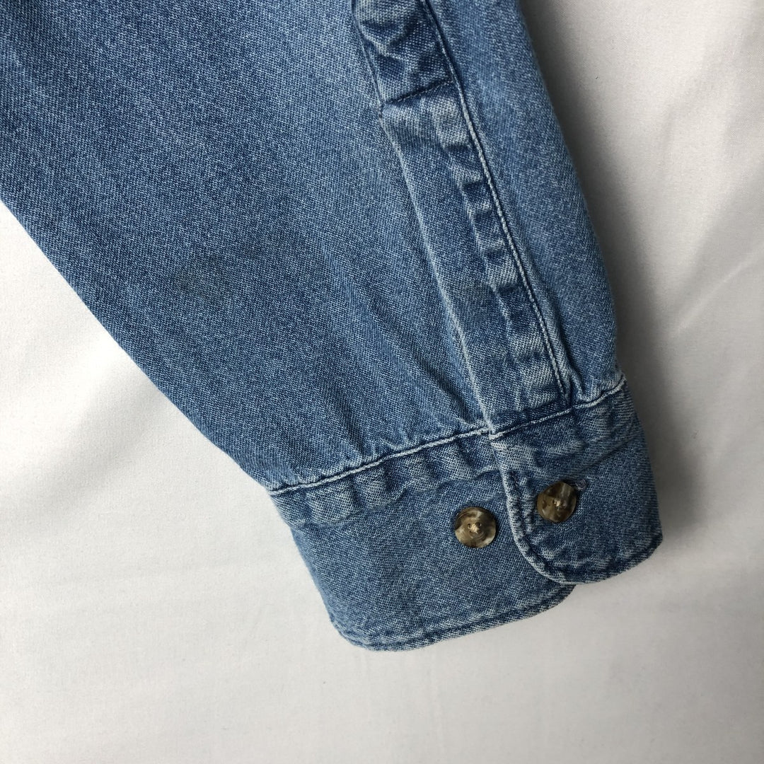 Dickies Long Sleeve Button Down Denim Shirt Men's XL cotton Blue type light blue Vintage Second Hand